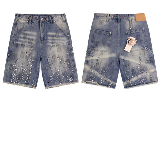 Hellstar Flame Denim Shorts